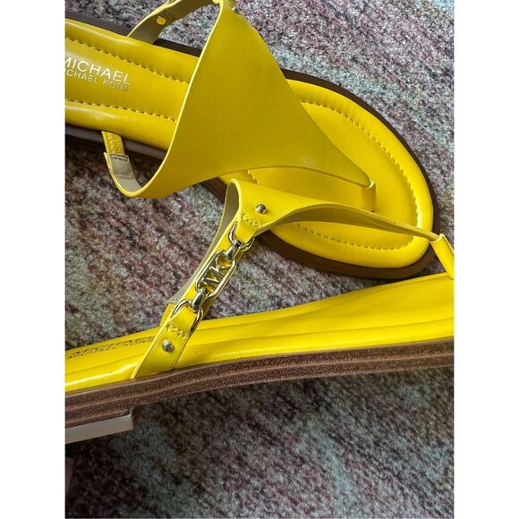 Michael Kors Daniella Leather Sandal in Bright Dandelion - Picture 2 of 4